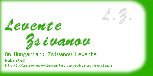 levente zsivanov business card
